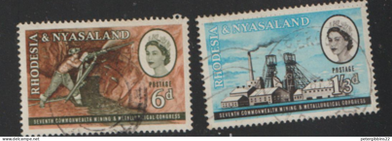 Rhodesia And Nyasaland  1961  SG  38-9  Commonwealth  Mining Fine Used - Rhodesia & Nyasaland (1954-1963)