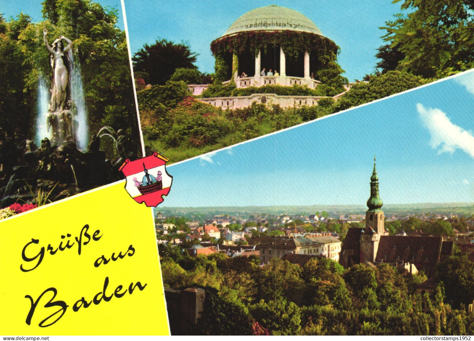 BADEN BEI WIEN, RESORT, CHURCH, STATUE, PANORAMA, AUSTRIA - Baden Bei Wien