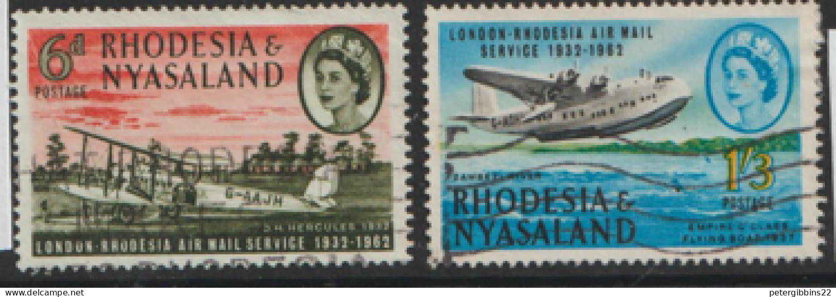 Rhodesia And Nyasaland  1962  SG  40-1-Air Mail Service Fine Used - Rhodésie & Nyasaland (1954-1963)