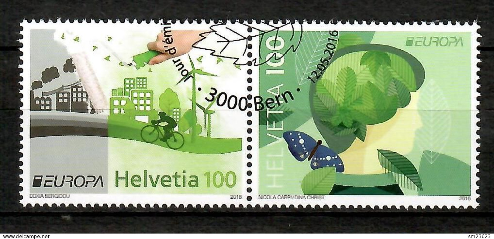 Helvetia / Schweiz 2016  Mi.Nr. 2452 / 2453 , EUROPA CEPT Thing Green - CTO Gestempelt / Fine Used / (o) - 2016