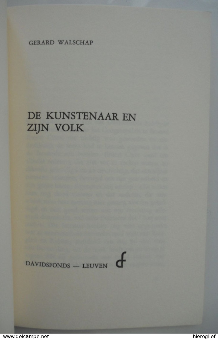 De Kunstenaar En Zijn Volk - Door Gerard Baron Walschap ° Londerzeel + Antwerpen / 1967 ERNEST  CLAES - Belletristik