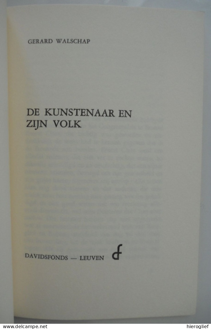 De Kunstenaar En Zijn Volk - Door Gerard Baron Walschap ° Londerzeel + Antwerpen / 1967 ERNEST  CLAES - Littérature
