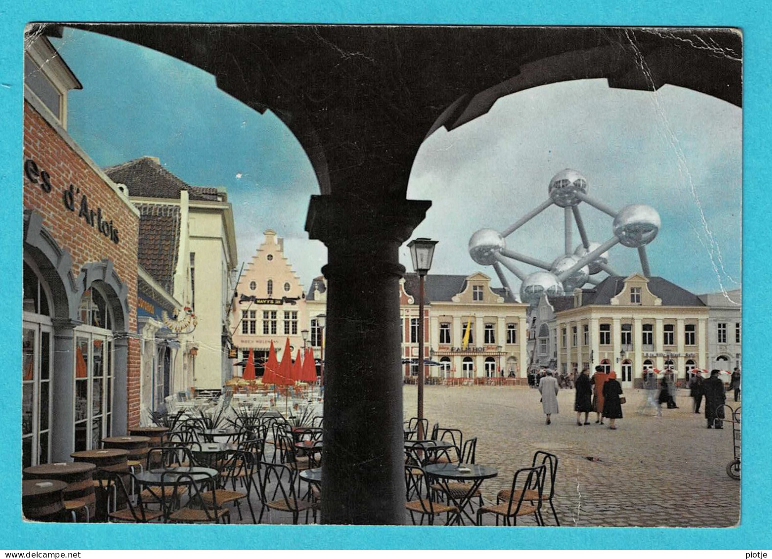 * Brussel - Bruxelles - Brussels * (Egicarte) Expo 1958, Exposition, Coin De La Grand'Place, Atomium, Café - Wereldtentoonstellingen