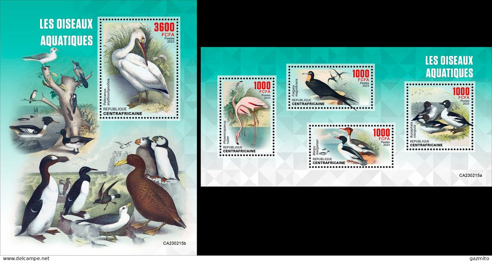 Centrafrica 2023, Animals, Water Birds, Penguin, 4val In BF+BF - Grues Et Gruiformes