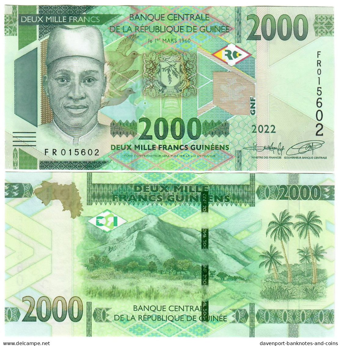 Guinea 2000 Francs 2022 UNC - Guinée