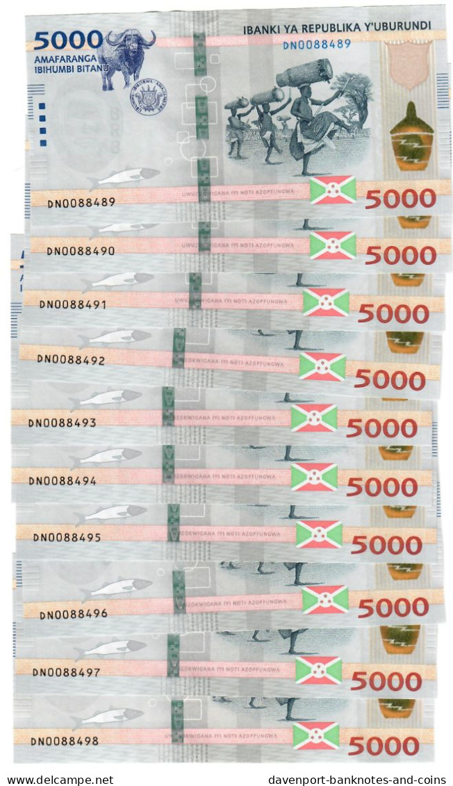 Burundi 10x 5000 Francs 2022 (2023) UNC - Burundi