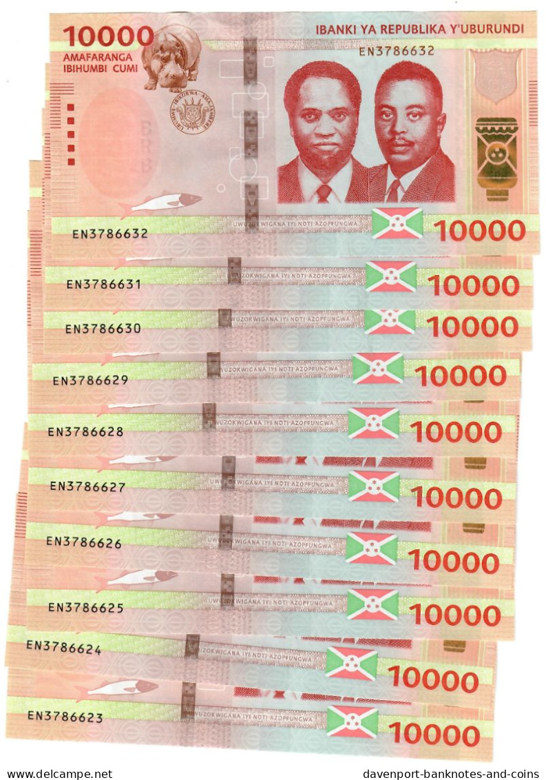 Burundi 10x 10000 Francs 2022 (2023) UNC - Burundi