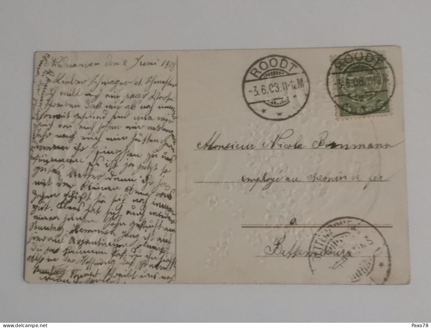 Carte Postale, Oblitéré Roodt 1908 - Postwaardestukken