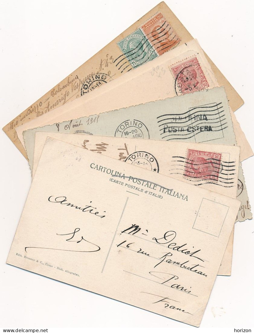 2f.271  TORINO - Lotto Di 5 Vecchie Cartoline Viaggiate - Colecciones & Lotes