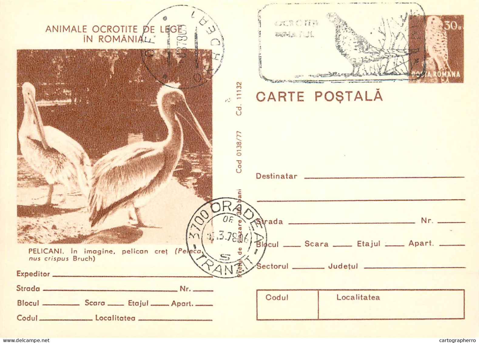 Animals protected by law in Romania set of 20 postal stationery cards 1980