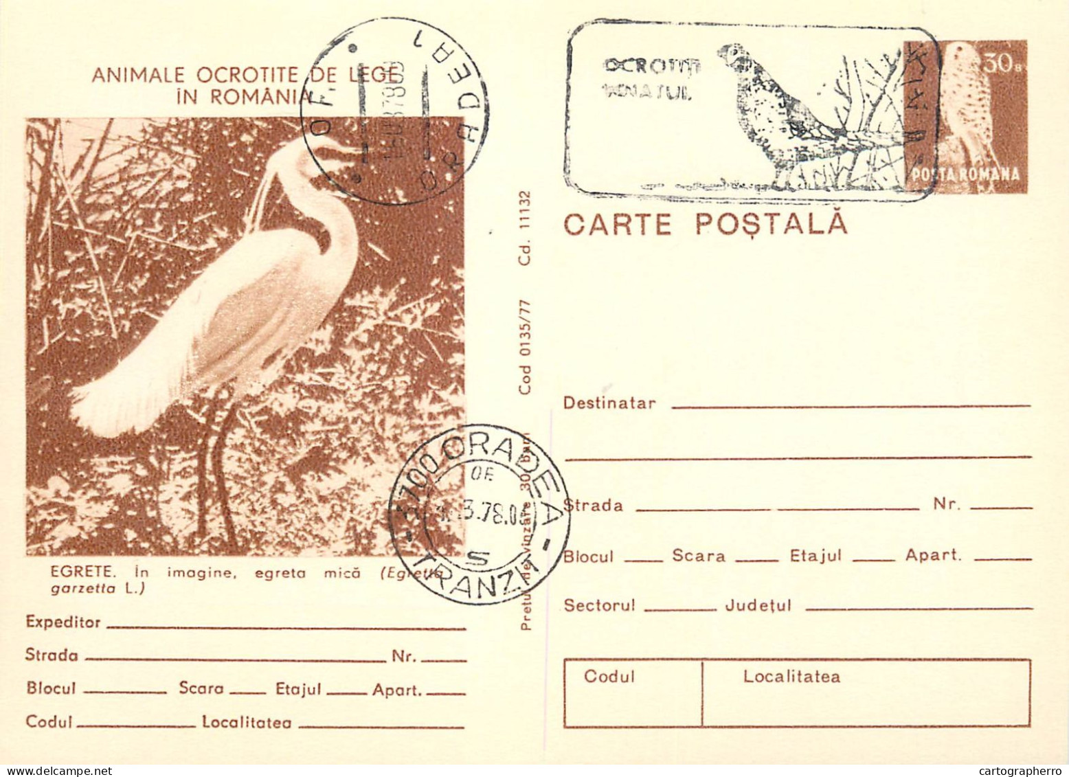 Animals protected by law in Romania set of 20 postal stationery cards 1980