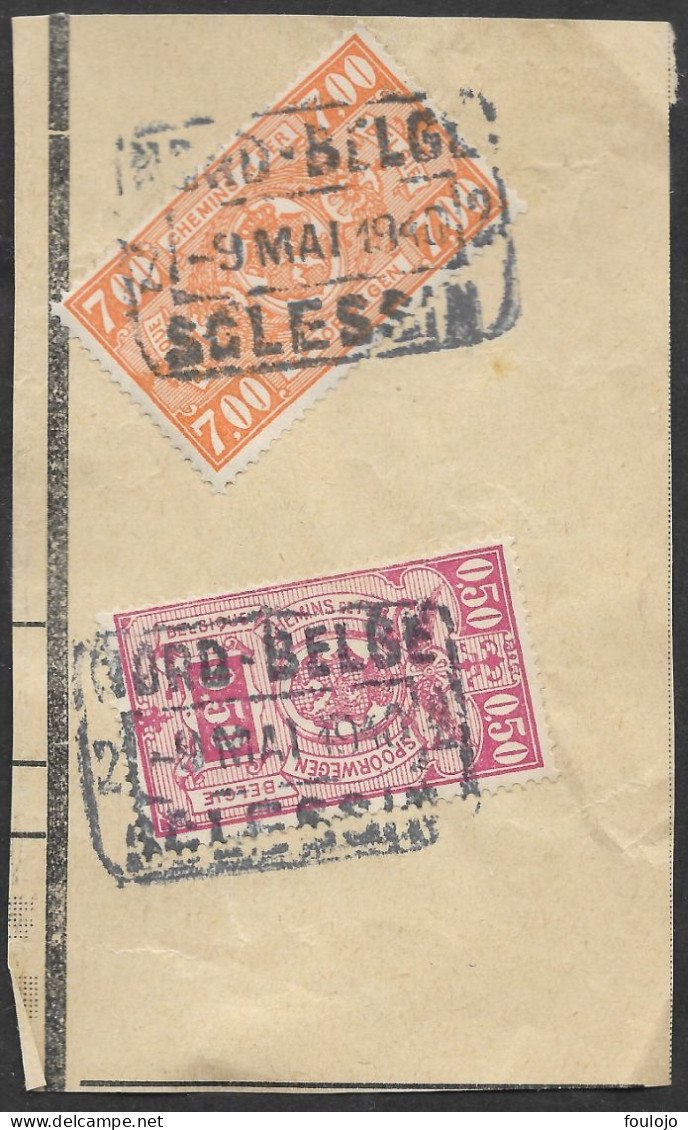TR141 + TR159 Oblit. Nord-belge Sclessin Le 9 Mai 1940 (Alb Vert 1) - Documenten & Fragmenten