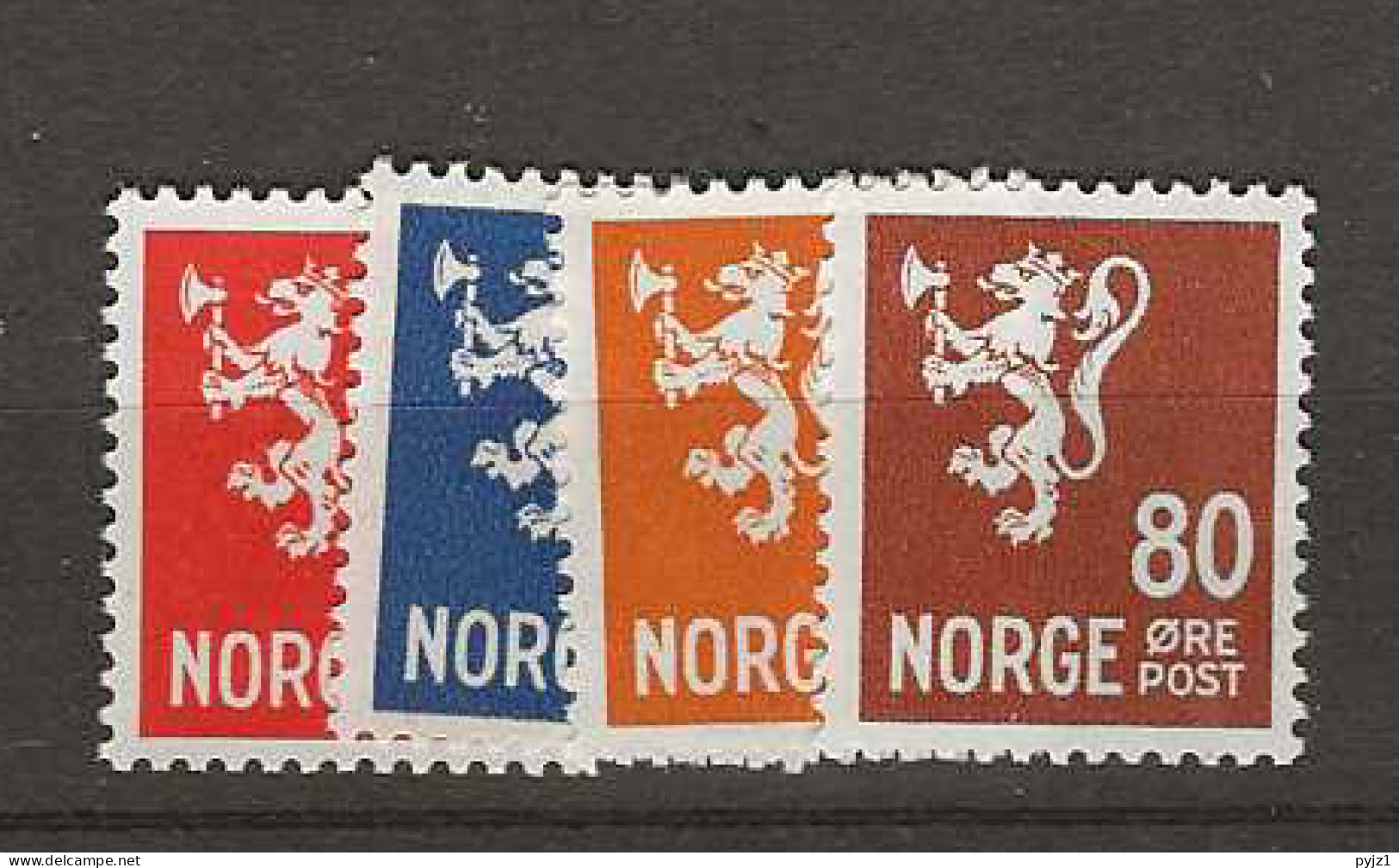 1946 MNH Norway Mi 319-22 Postfris** - Unused Stamps