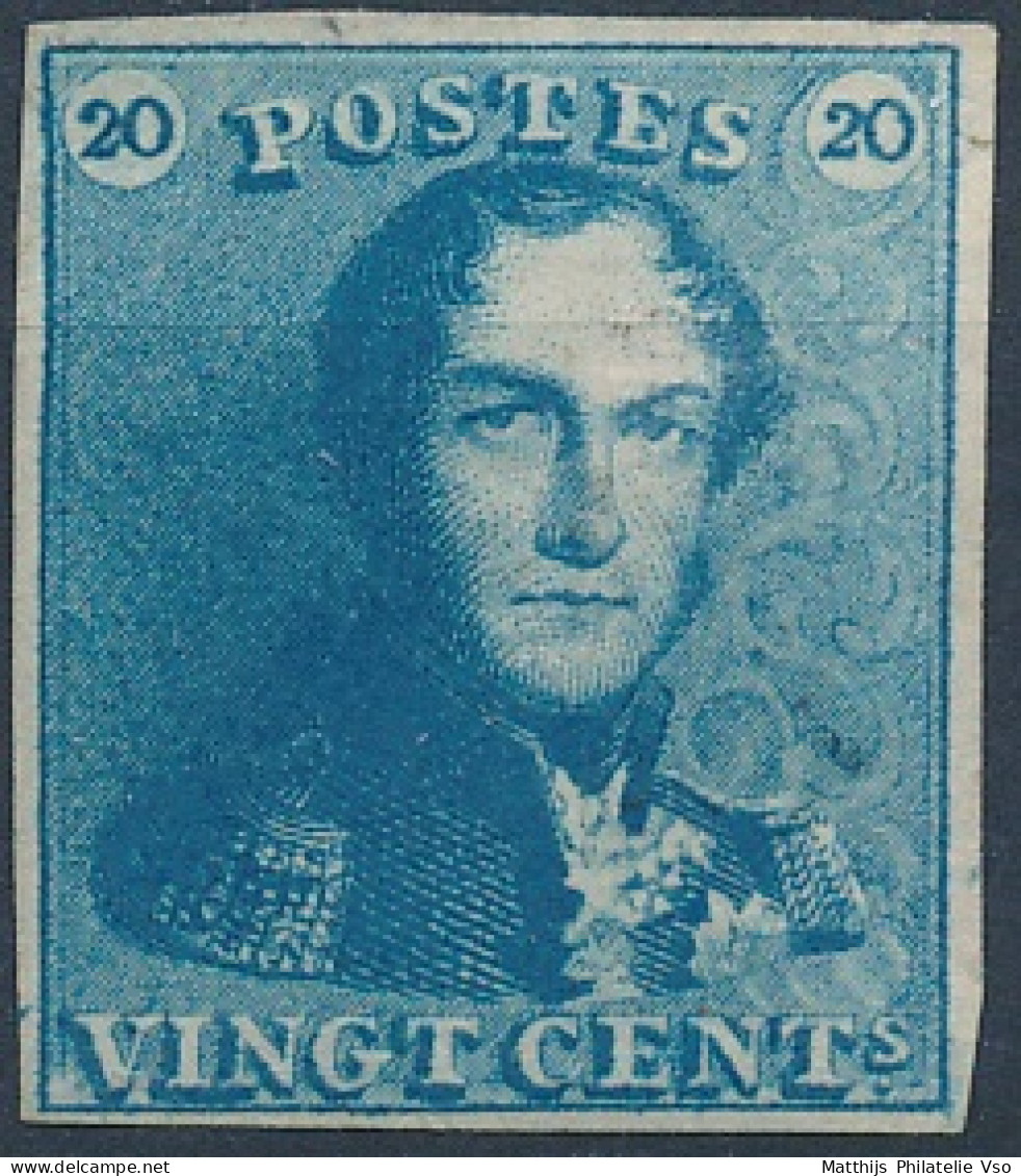 [(*) SUP] N° 2, 20c Bleu, Belles Marges Régulières - De La Plus Grande Fraîcheur. Rare Et Superbe - Cote: 3750€ - 1849 Epaulettes