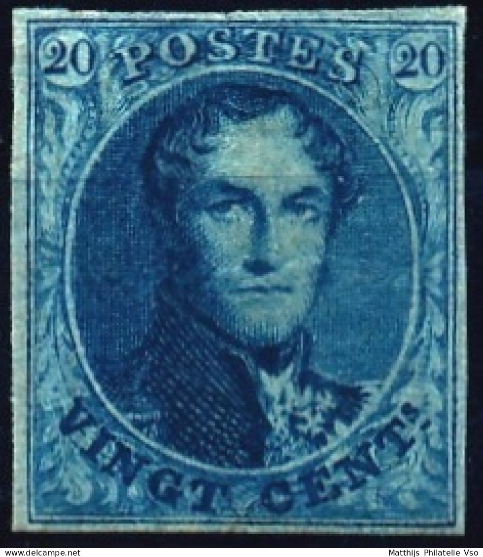[** SUP] N° 7a, 20c Bleu Foncé, Belles Marges. Fraîcheur Postale - Certificat Photo. Rare Et Superbe - Cote: 7000€ - 1851-1857 Medallions (6/8)
