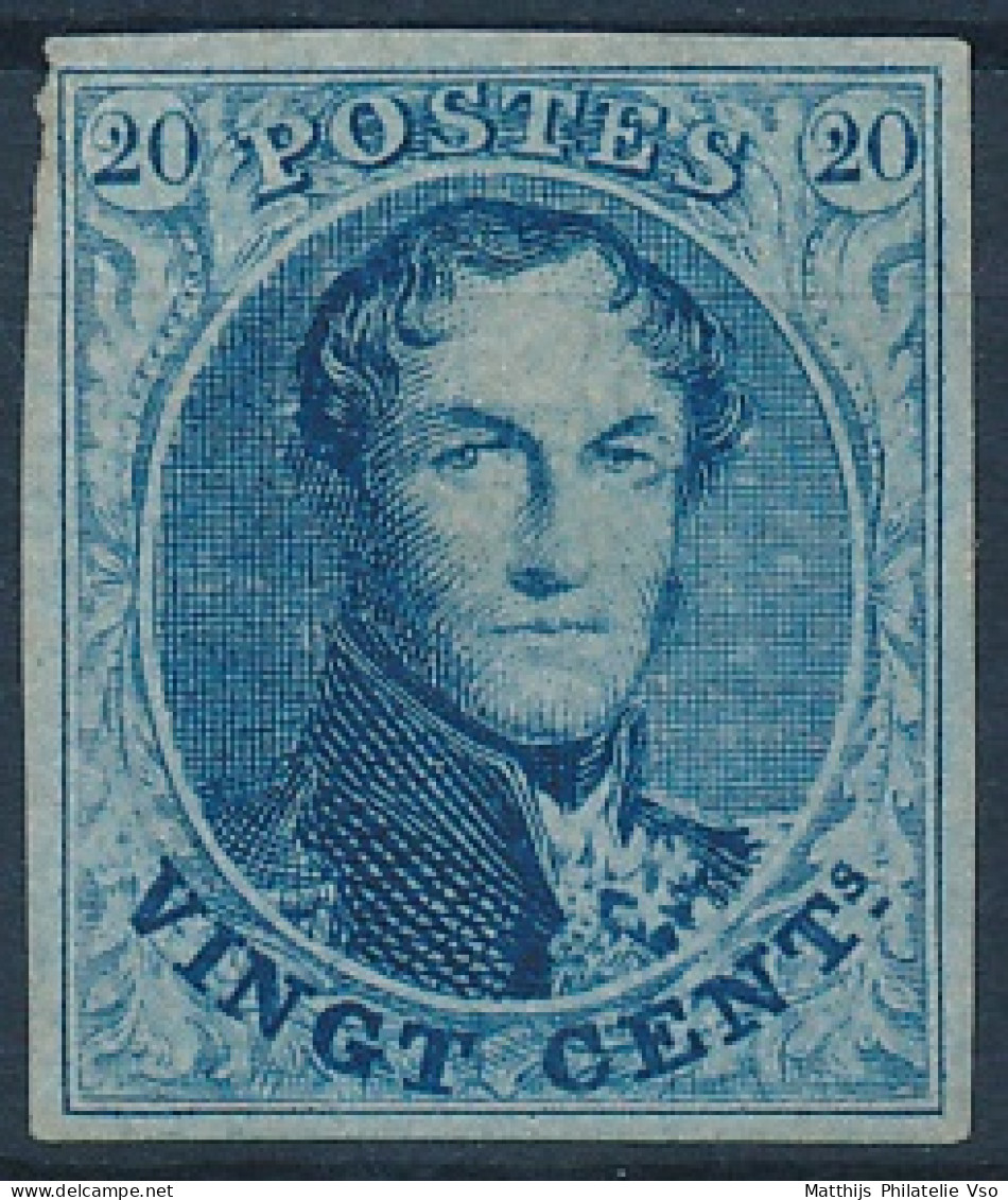 [(*) SUP] N° 11, 20c Bleu, Belles Marges Régulières - Certificat Photo Kaiser. Splendide - Cote: 475€ - 1858-1862 Médaillons (9/12)