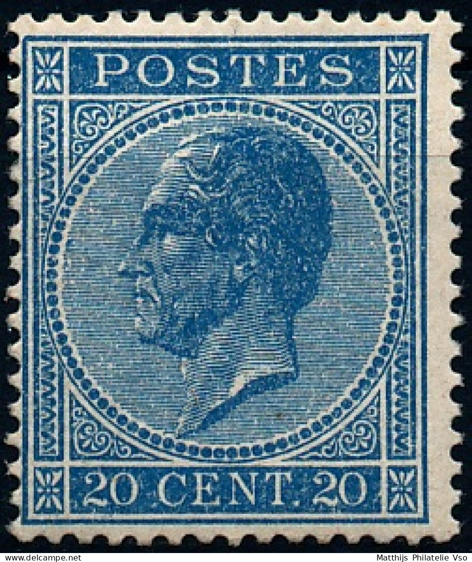 [** B/TB] N° 18A, 20c Bleu Outremer, Fraîcheur Postale (gomme Légèrement Grattée) - Certificat Photo - Cote: 1930€ - 1865-1866 Perfil Izquierdo