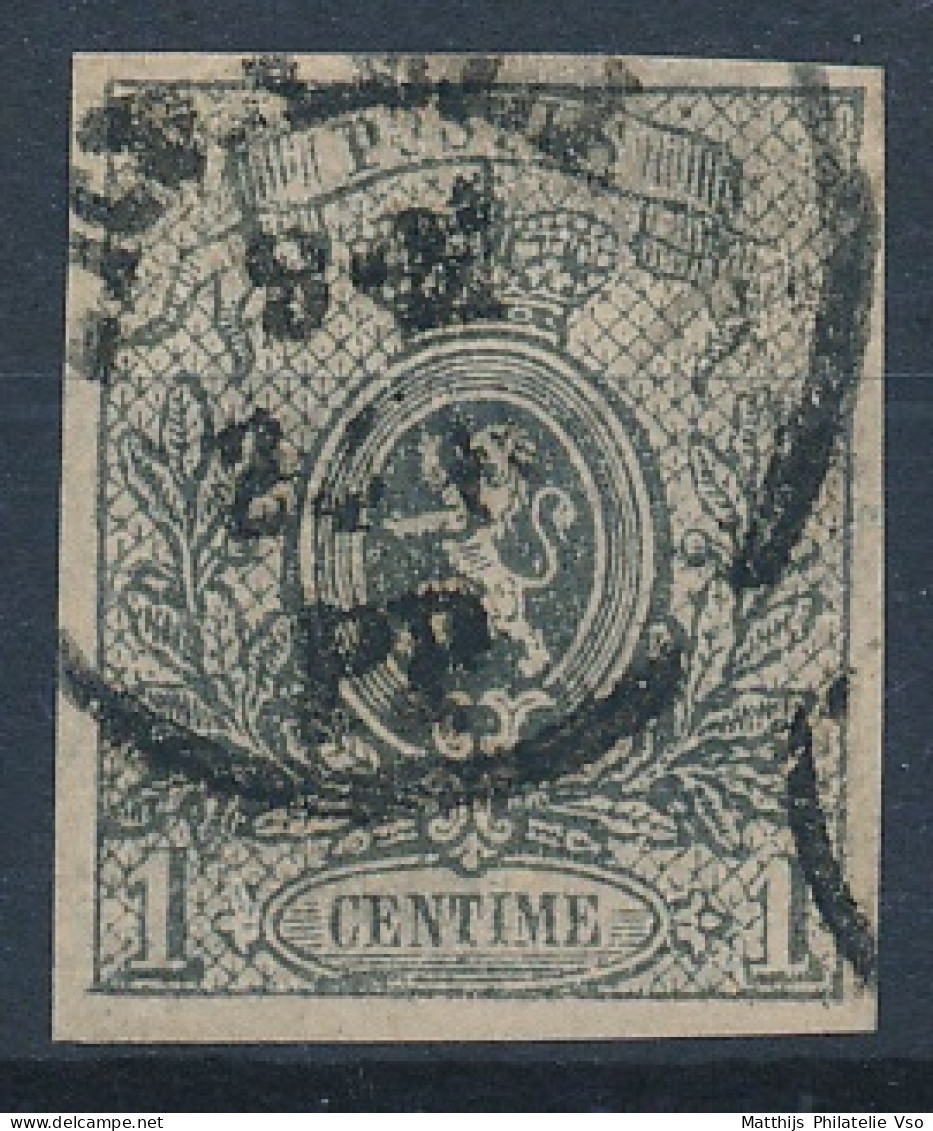 [O SUP] N° 22, 1c Gris, Belles Marges Régulières - Jolie Obl Des Imprimés - Cote: 170€ - 1866-1867 Petit Lion