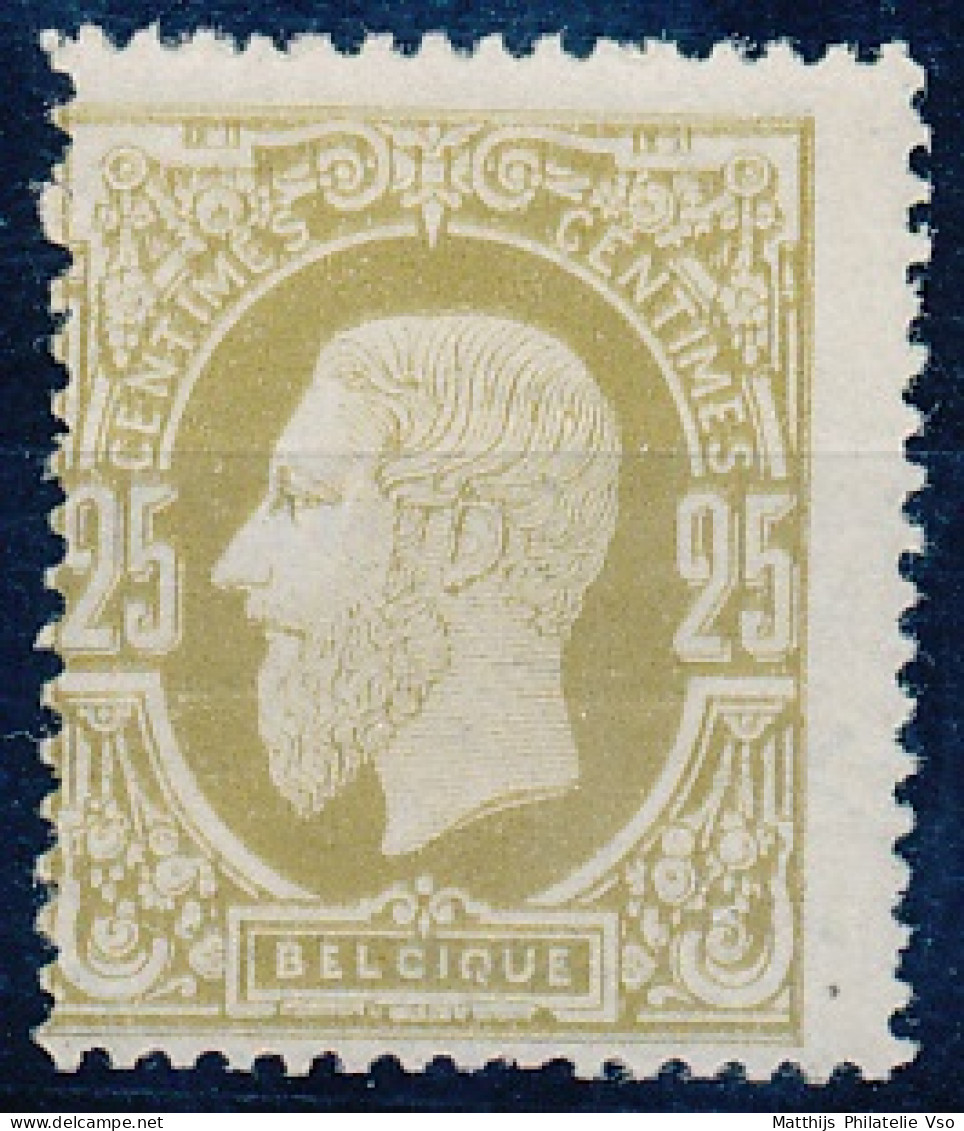 [** SUP] N° 32A, 25c Jaune-olive, Fraîcheur Postale - Certificat Photo - Cote: 570€ - 1869-1883 Leopoldo II