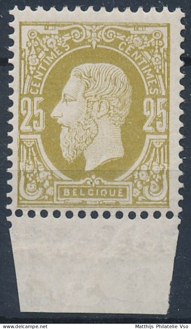 [** SUP] N° 32B, 25c Jaune-olive, Bon Centrage Pour Ce Timbre, Bdf - Fraîcheur Postale - Cote: 500€ - 1869-1883 Léopold II