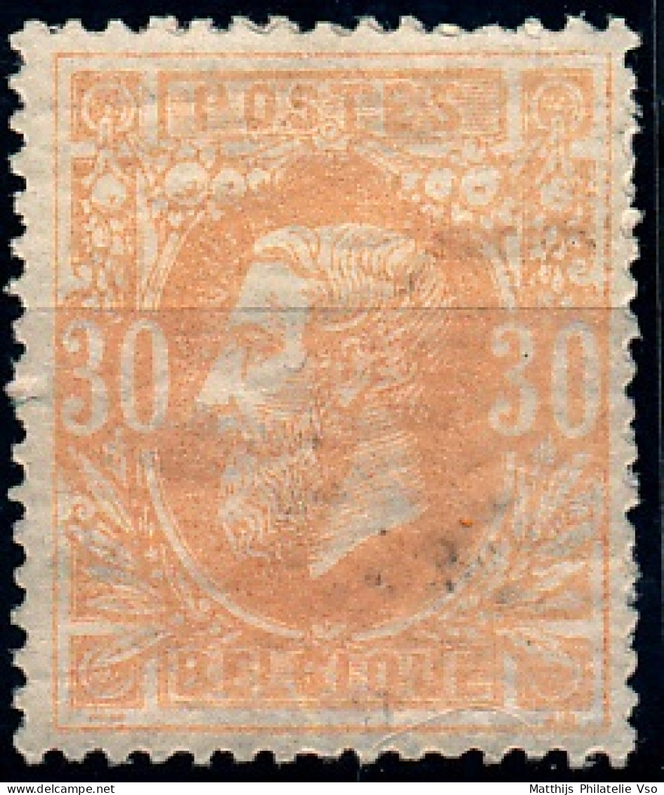 [** SUP] N° 33, 30c Ambre, TB Centrage, Fraîcheur Postale - Certificat Photo - Cote: 625€ - 1869-1883 Leopold II.