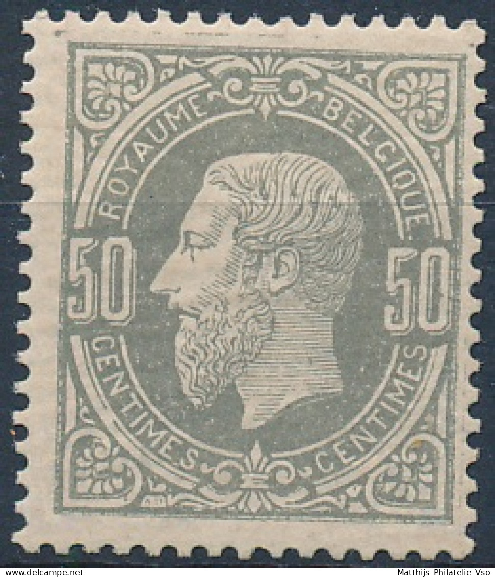 [** SUP] N° 35, 50c Gris, Joli Centrage (non Compté) - Fraicheur Postale. Superbe - Cote: 1320€ - 1869-1883 Leopold II