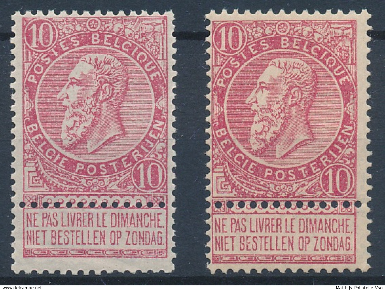 [** SUP] N° 58+58a, 10c - Les 2 Nuances - Cote: 33€ - 1893-1900 Schmaler Bart