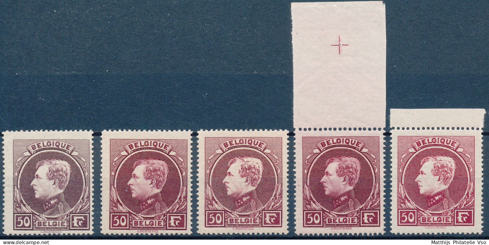 [** SUP] N° 291A/291E, 50F, Les 5 Nuances - Fraîcheur Postale. Lot Splendide - Cote: 2230€ - 1929-1941 Big Montenez