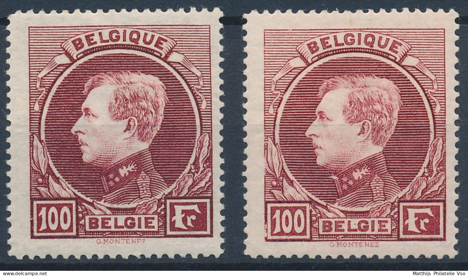 [** SUP] N° 292A/292B, 100F, Les 2 Nuances - Fraîcheur Postale - Cote: 85€ - 1929-1941 Grande Montenez