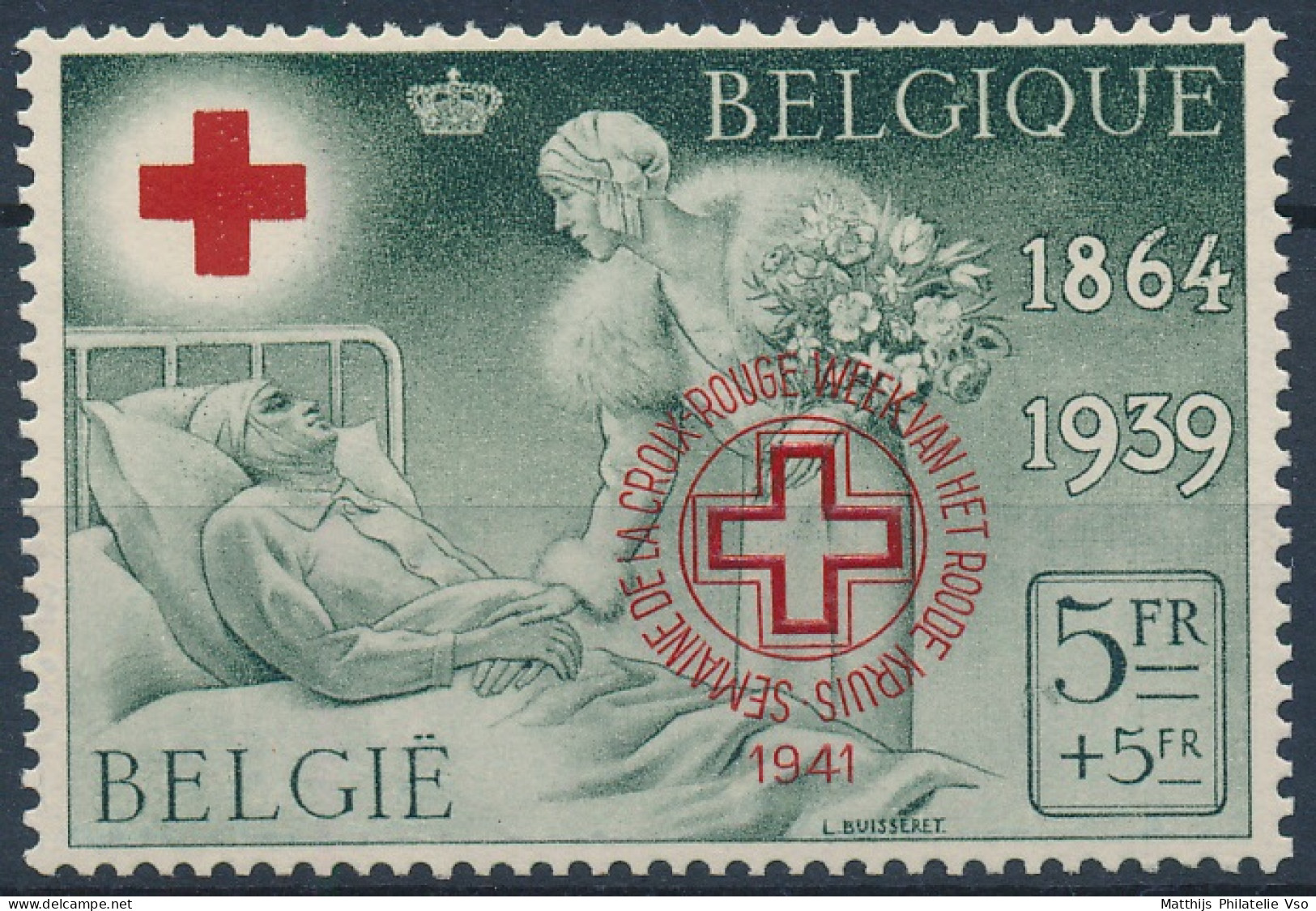 [** SUP] N° 582BA, Croix-rouge - Le Timbre Surchargé - Cote: 125€ - Unused Stamps