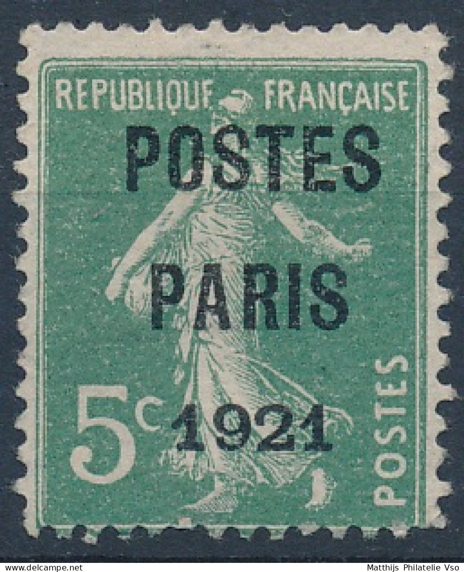 [(*) SUP] PO26, 5c Vert - POSTES PARIS 1921 - Cote: 95€ - 1893-1947