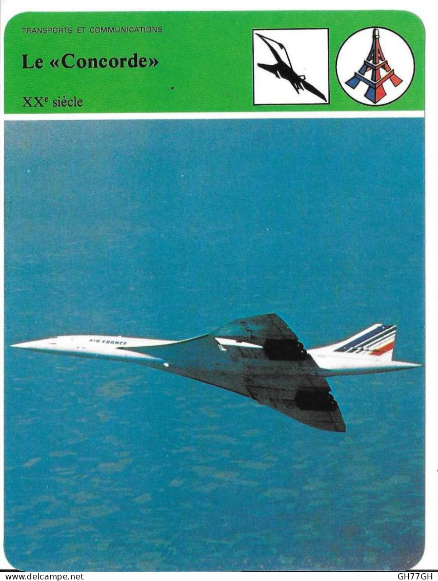 Fiche Illustrée LE CONCORDE Par Edito-Service 1981 -texte En Verso - Vliegtuigen