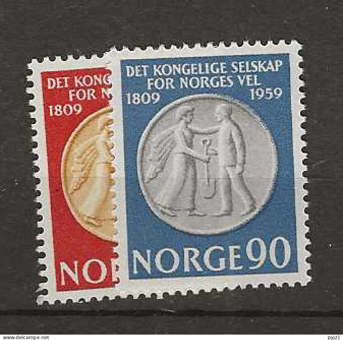 1959 MNH Norway Mi 434-35, Postfris** - Unused Stamps