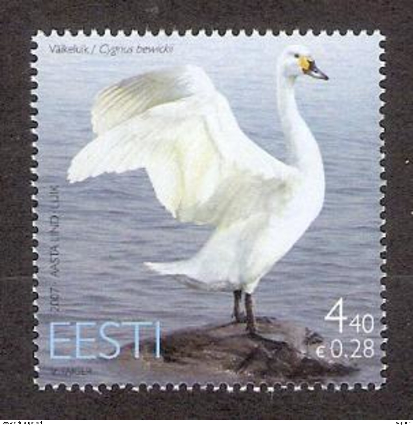 Bird Of The 2007 Year. The Swan.  Estonia MNH Stamp Mi 580 - Swans