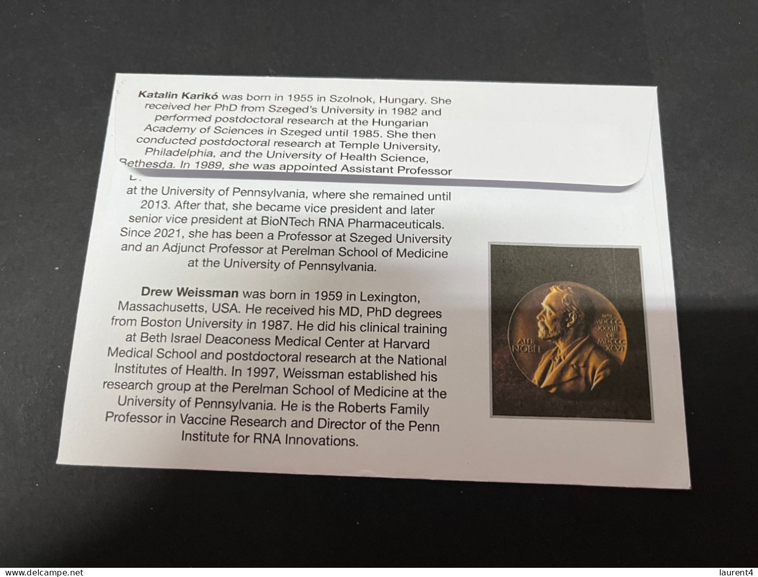 6-10-2023 (3 U 27) Nobel Medecine Prize Awarded In 2023 - 1 Cover - OZ Stamp (postmarked 2-10-2022) - Autres & Non Classés