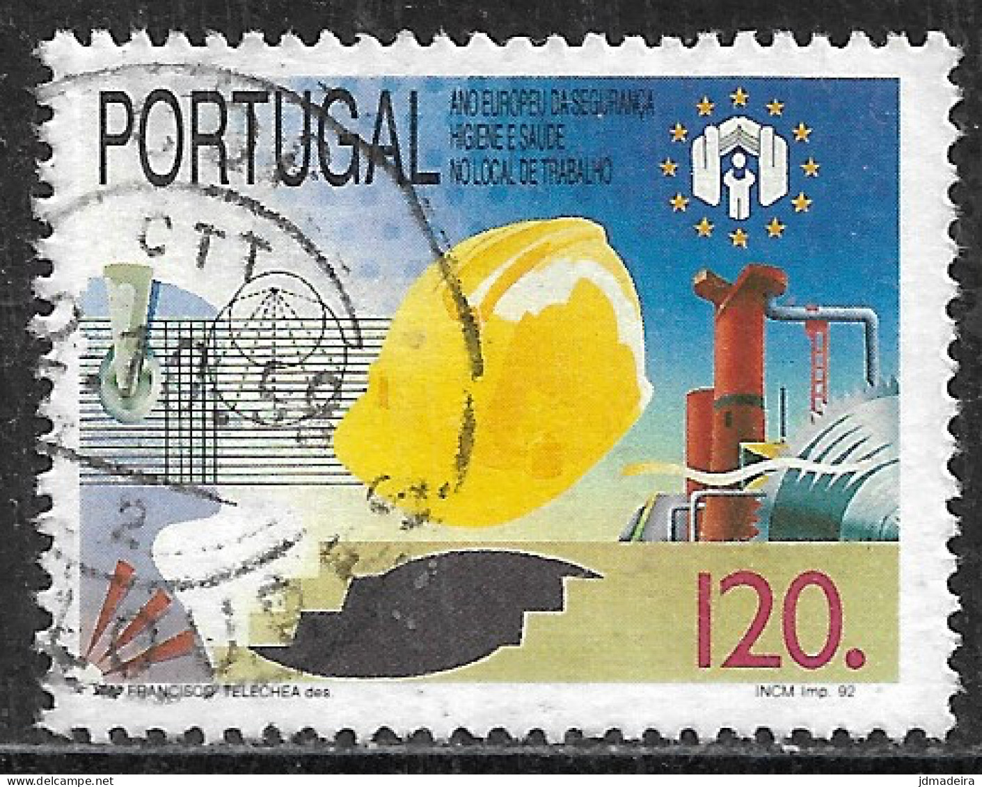 Portugal – 1992 European Year Safety At Work 120. Used Stamp - Oblitérés