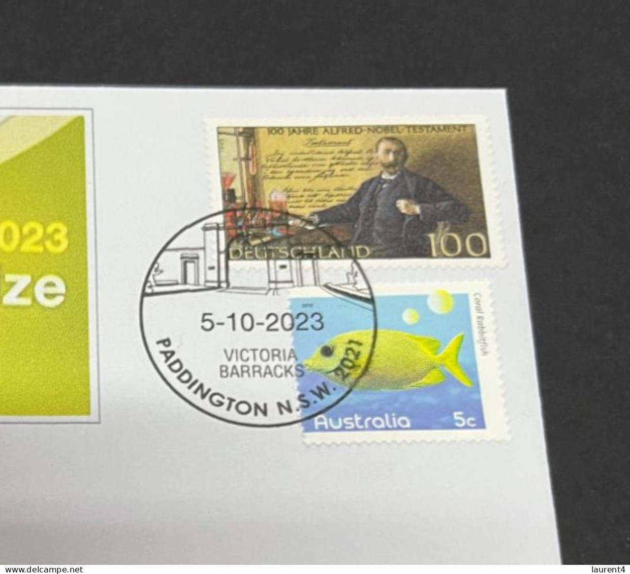 6-10-2023 (3 U 27) Nobel Literature Prize Awarded In 2023 - 1 Cover - Nobel Germany + OZ Stamp (postmarked 5-10-2022) - Autres & Non Classés