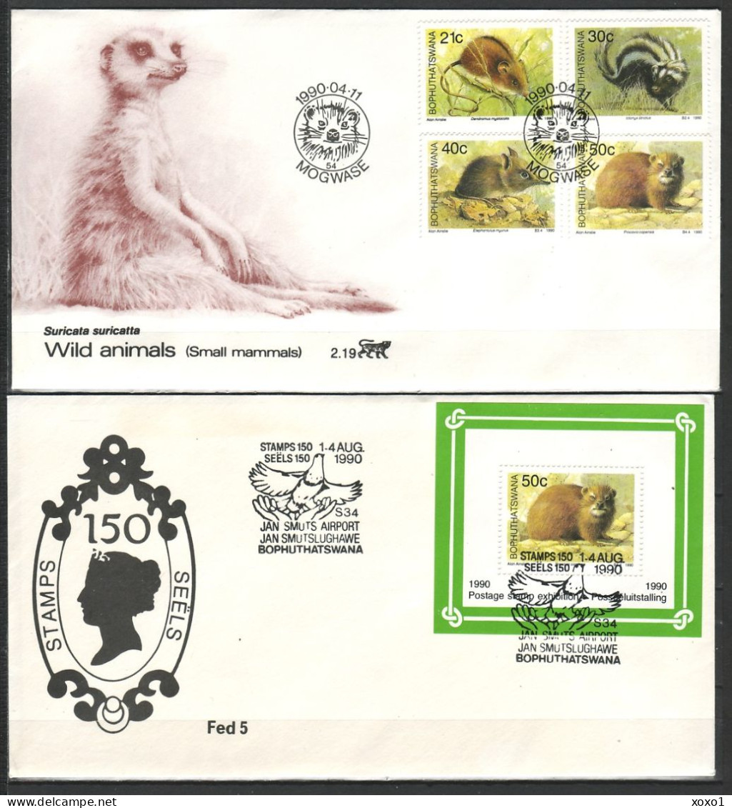 Bophuthatswana 1990 MiNr. 235 - 238 (Block 5) Südafrika, Animals 2 FDC 11.50 € - Bophuthatswana