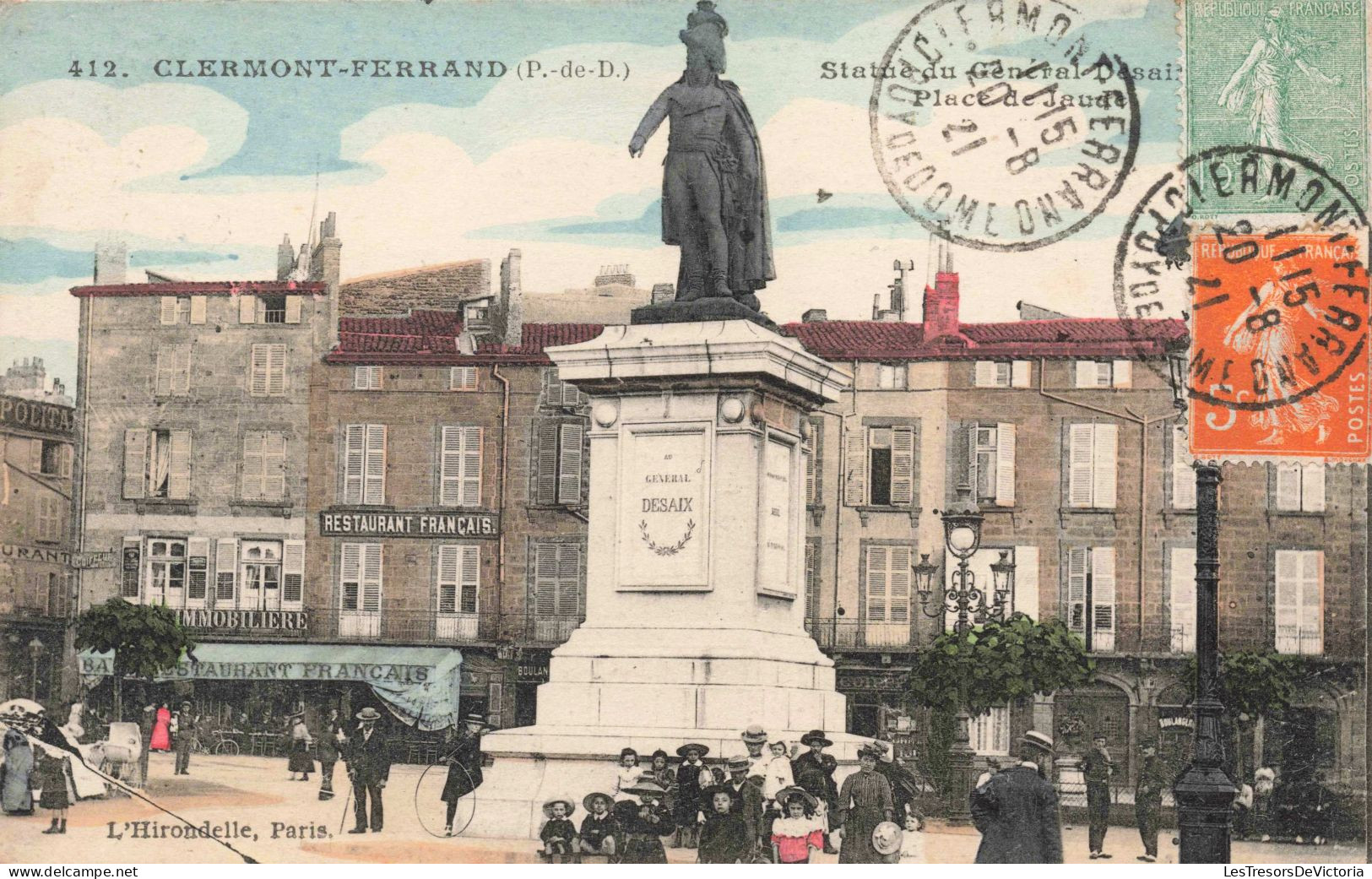 FRANCE - Clermont Ferrand - Statue Du Général Desaix - Place De Jaude - Colorisé - Carte Postale Ancienne - Clermont Ferrand