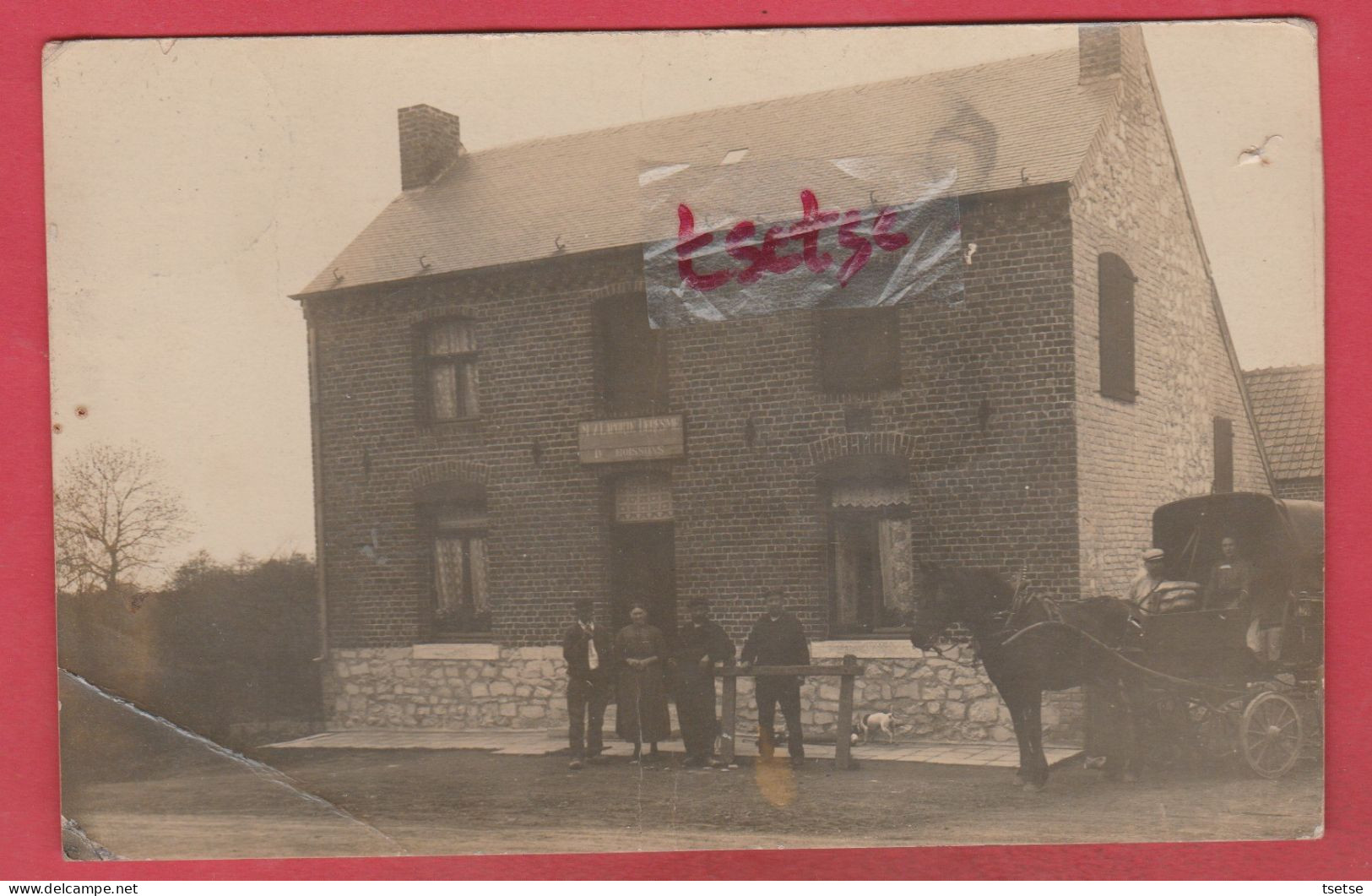 Solre-le-Château ... Estaminet De Laporte-Deresme ... Attelage / à Situer  - 1906  ( Voir Verso ) - Solre Le Chateau