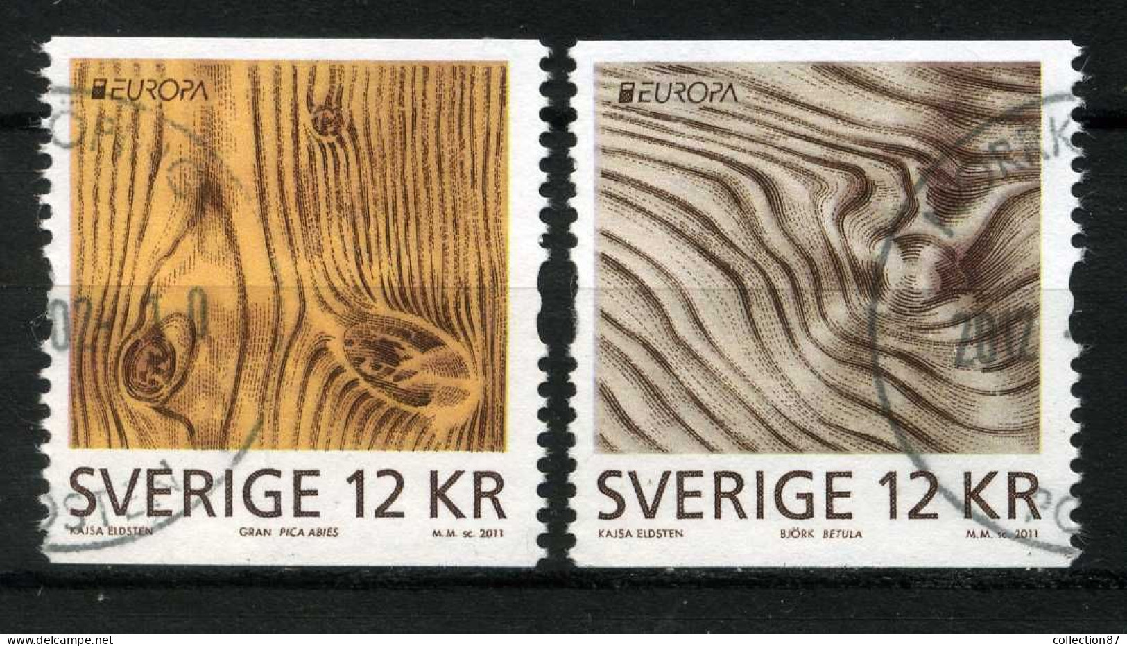 Réf 77 < -- SUEDE 2011 < Yvert N° 2797 à 2798  Ø < Oblitéré Ø Used -- > Europa -- Bouleau Epicéa < Arbres Tree - Arbre - Gebruikt