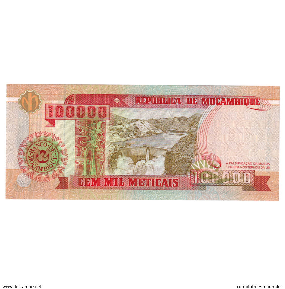 Billet, Mozambique, 100,000 Meticais, 1993, 1993-06-16, KM:139, NEUF - Moçambique