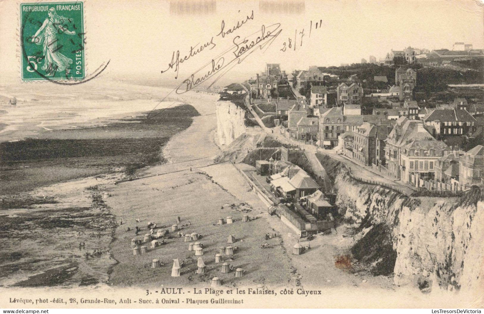 FRANCE - Ault - La Plage Et Les Falaises, Côté Cayeux - Vue Aérienne - Lévêques Phot Edit - Carte Postale Ancienne - Ault