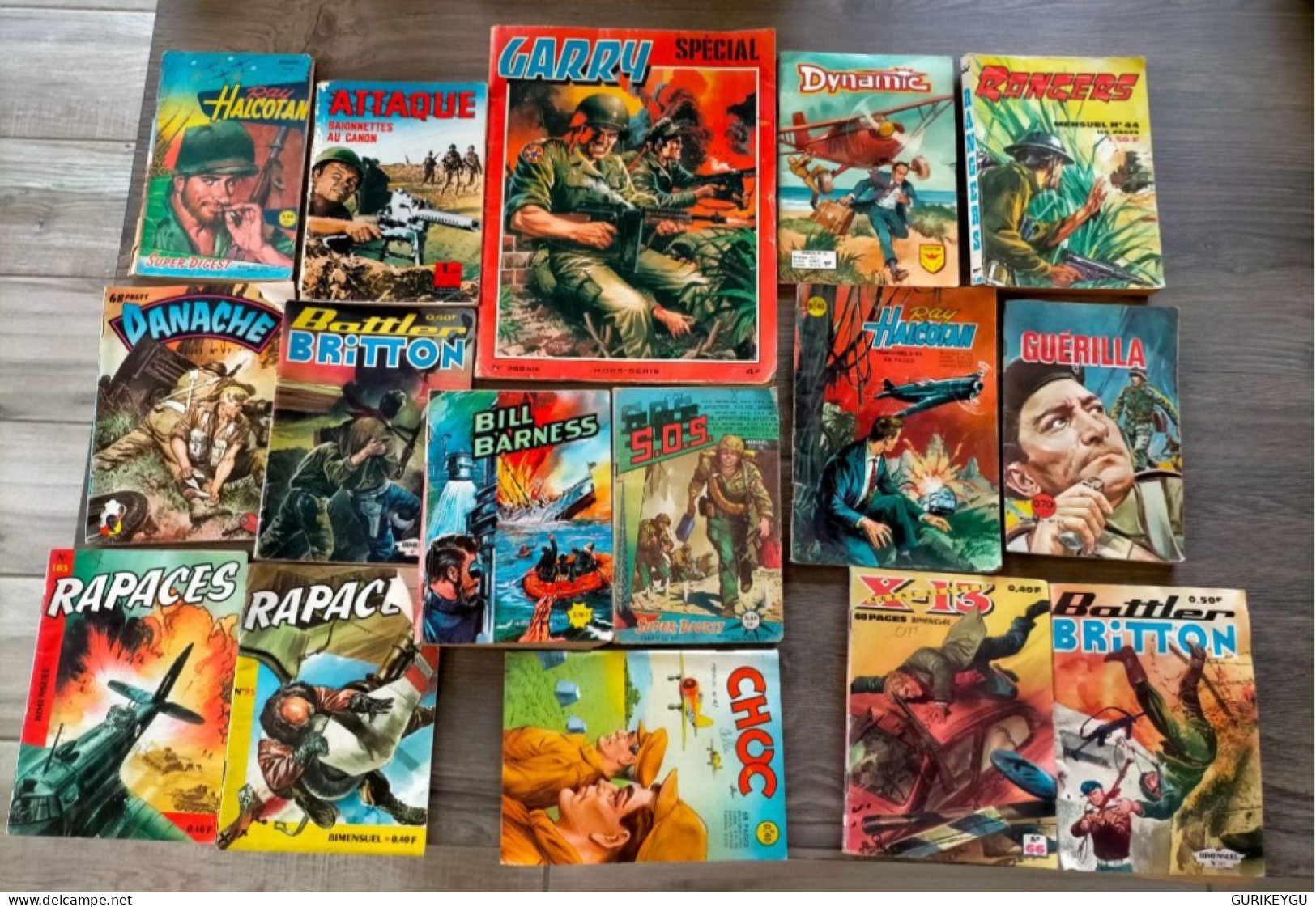 Lot 16 Bd GUERRE Battler BRITTON GARRY Spécial 386 Bis RANGERS Dynamic RAY HALCOTAN Attaque X-13 COC SOS RAPACES Panache - Spirou Et Fantasio