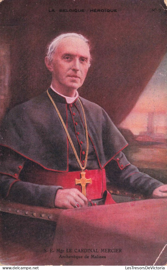 PHOTOGRAPHIE - Le Cardinal Mercier - Archevêque De Malines - Colorisé - Carte Postale Ancienne - Photographs