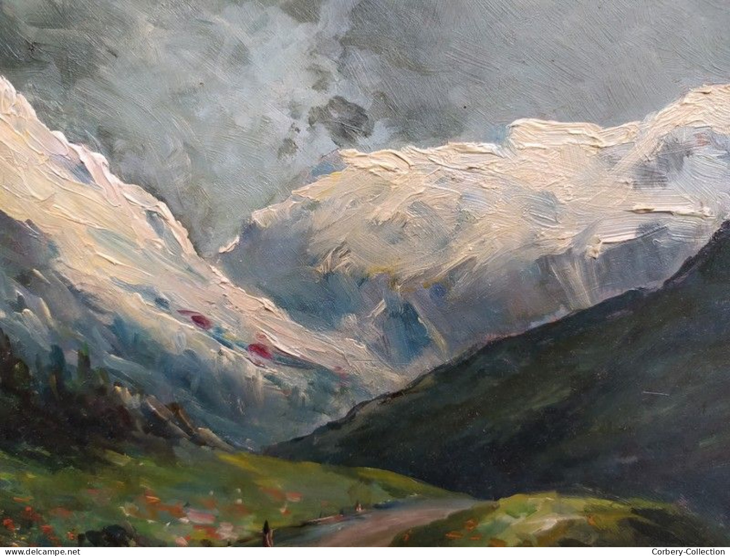 Tableau Paysage de Montagne Signé Paul Wolf