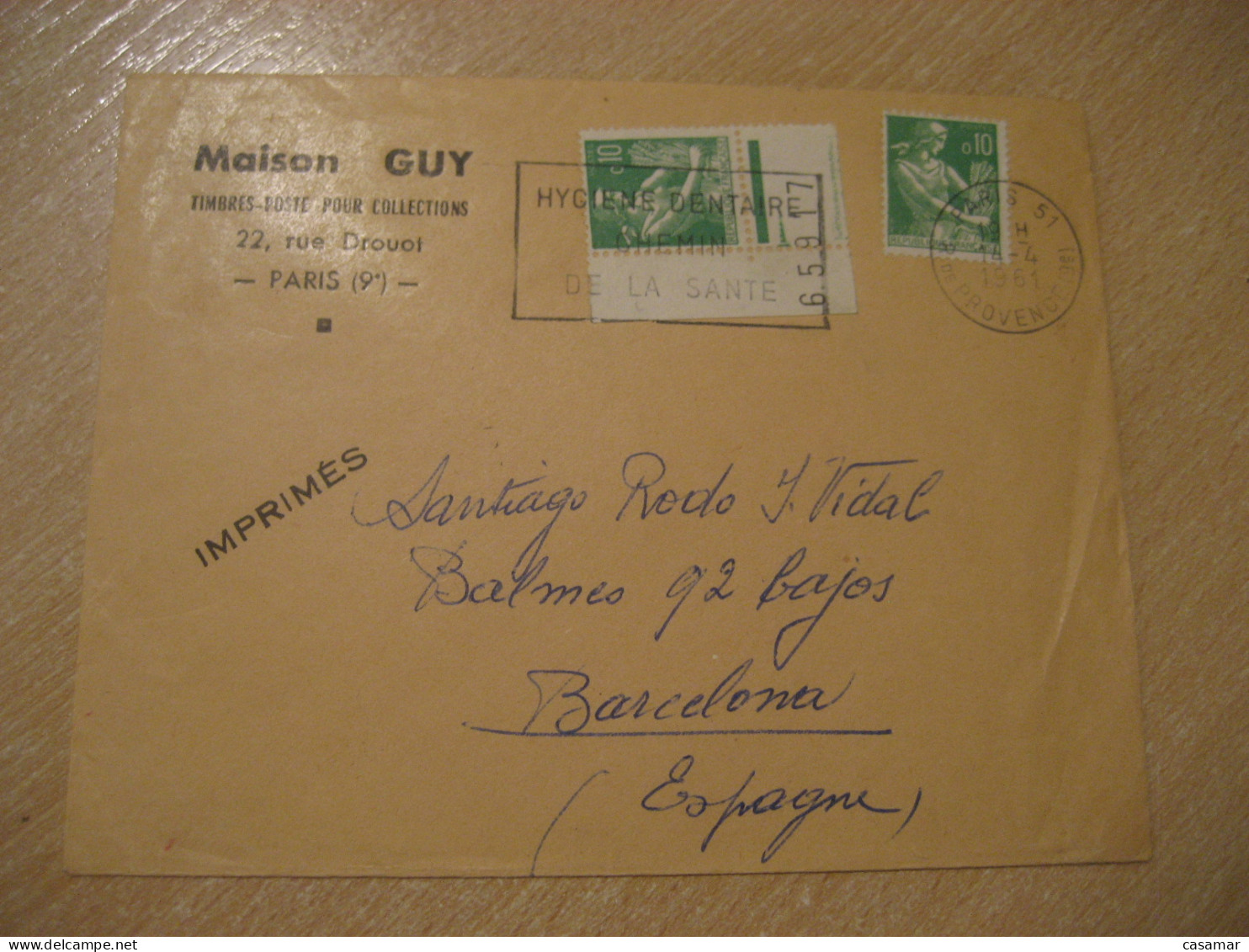 PARIS 1961 Hygiene Dentaire Chemin De La Sante Dental Hygiene Path To Health Cancel Cover FRANCE - Médecine