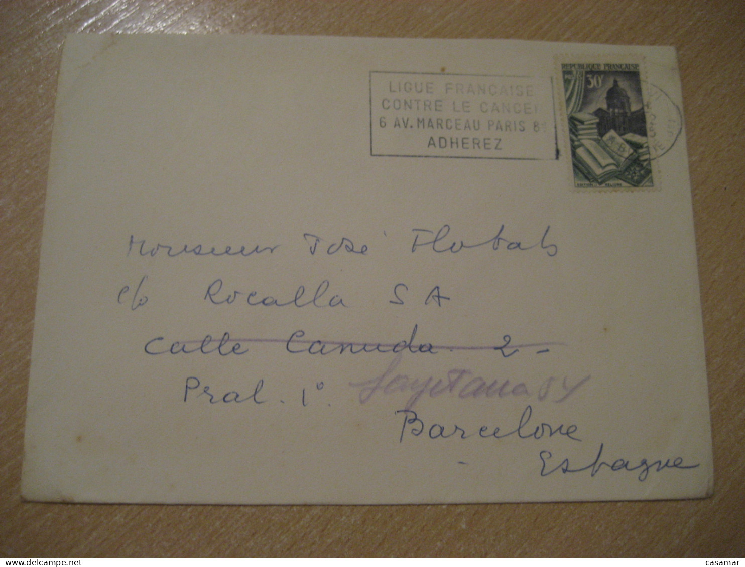 PARIS 1955 French League Against Cancer Cancel Slight Damaged Cover FRANCE - Médecine