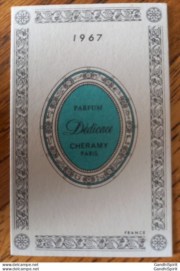 1967 Calendrier / Carte Parfumée, Parfums Chemary, Dédicace, Parmain, 3, Place Clémenceau, L'Isle Adam - Anciennes (jusque 1960)