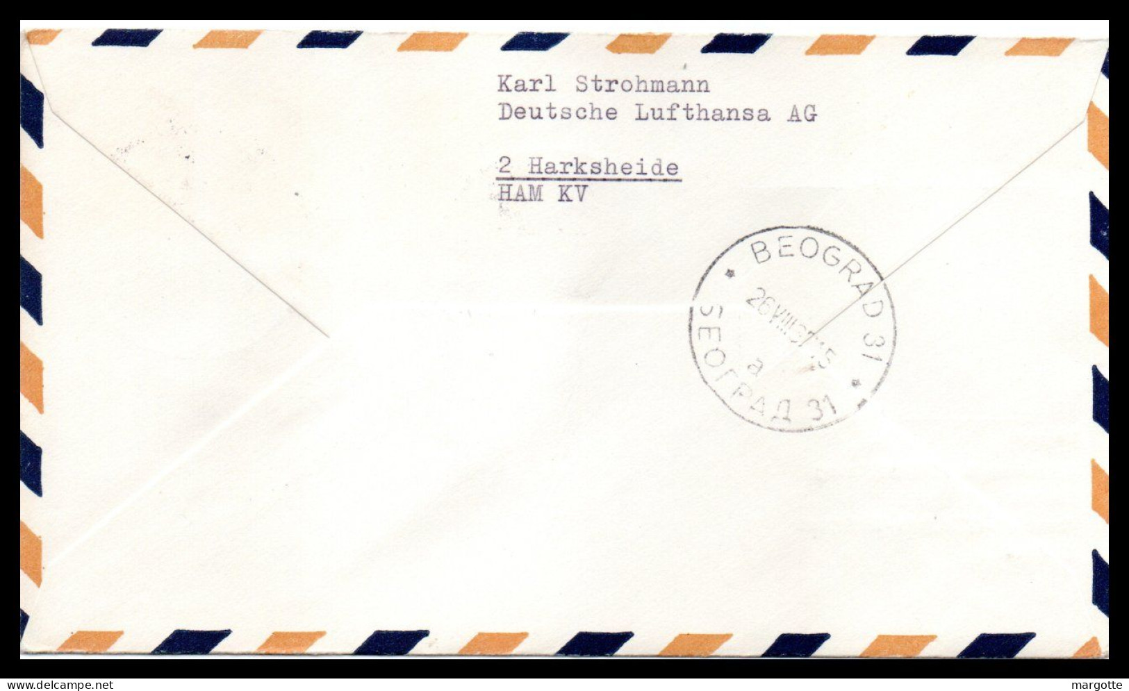 FFC Lufthansa  Frankfurt-Munchen-Budapest-Belgrad  26/08/1967 - Primi Voli